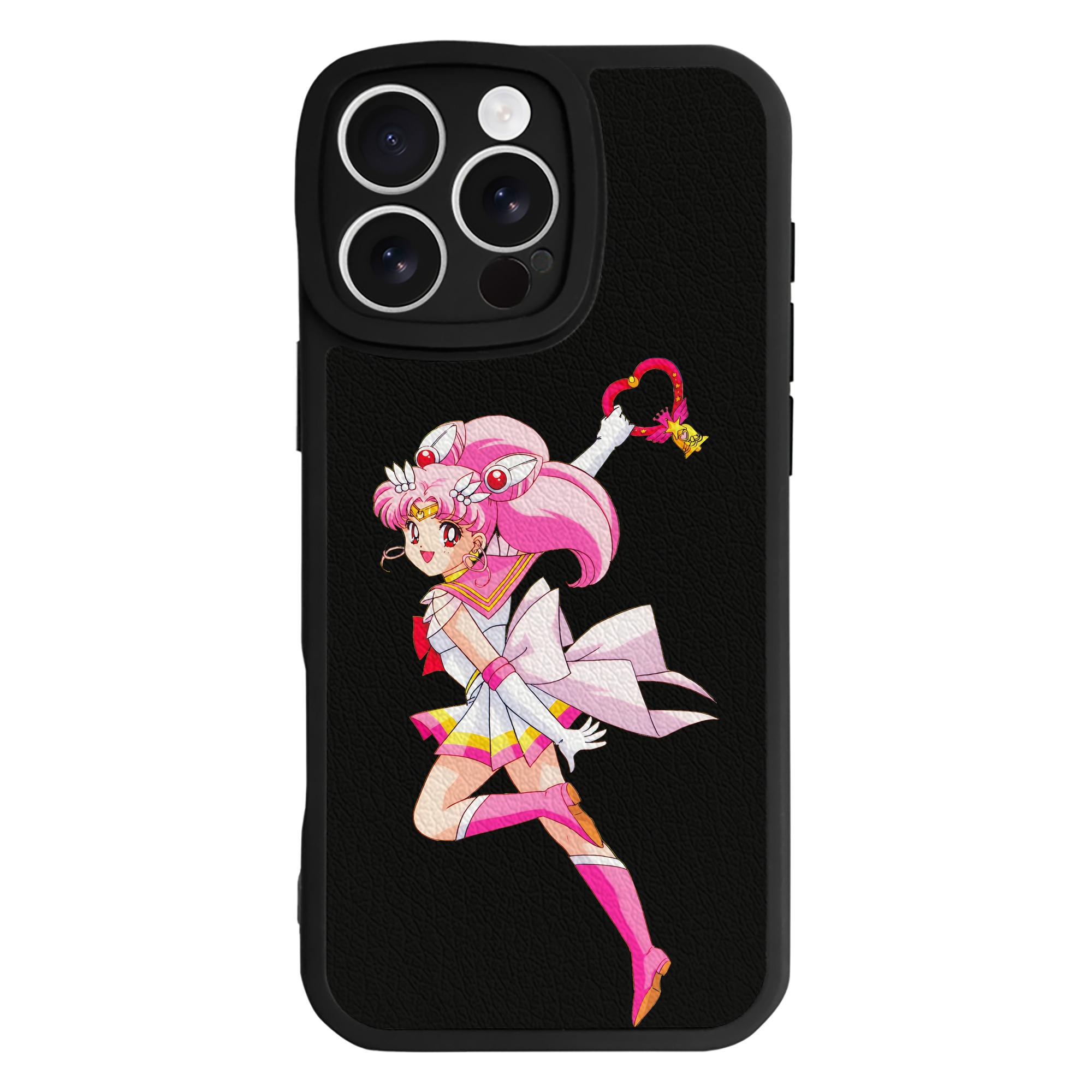 （画像用） 美少女戦士セーラームーン ちびうさ Sailor Moon Chibiusa Tsukino Usagi Small Lady Serenity 【iPhone 16シリーズ対応】シリコンスマホケース（レザー調） 材質：シリコン